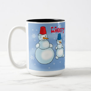 Tasse 2 Couleurs Carte de vœux pour le Nouvel An : Joyeux Noël et B