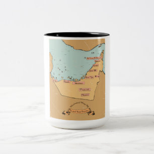 Tasse 2 Couleurs Carte de voyage vintage de Bahreïn