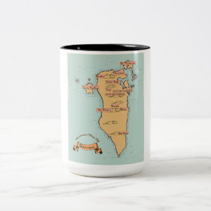 Tasse 2 Couleurs Carte de voyage vintage de Bahreïn