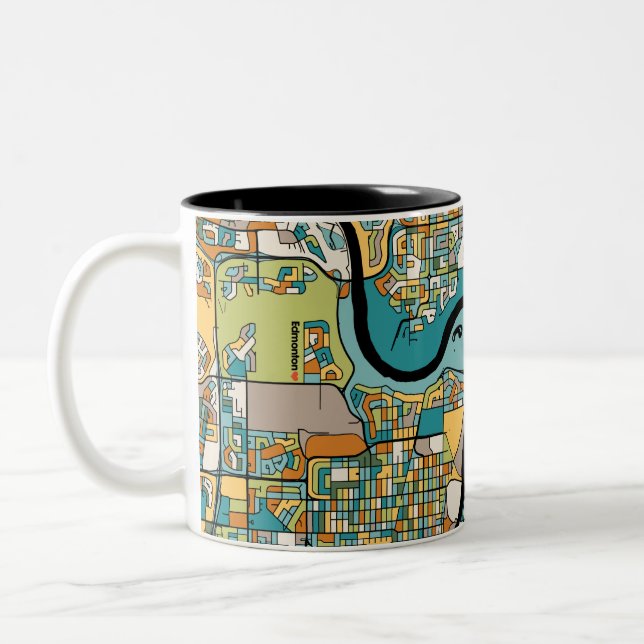 Tasse 2 Couleurs Carte d'Edmonton (Gauche)