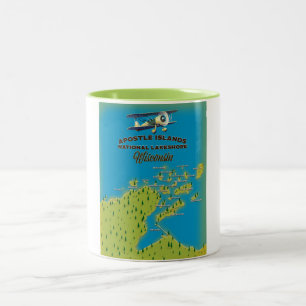 Tasse 2 Couleurs carte des Apostle Islands National Lakeshore