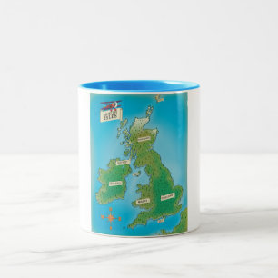 Tasse 2 Couleurs Carte des îles britanniques