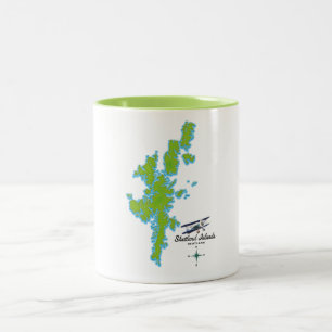Tasse 2 Couleurs Carte des îles Shetland
