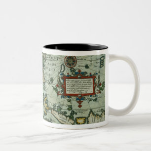 Tasse 2 Couleurs Carte des Indes est, pub. 1635 à Amsterdam (ha