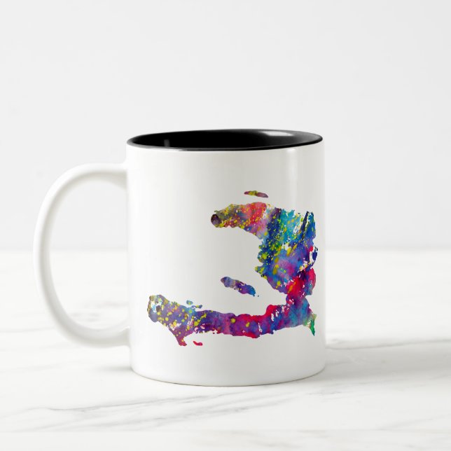 Tasse 2 Couleurs carte d'Haïti (Gauche)