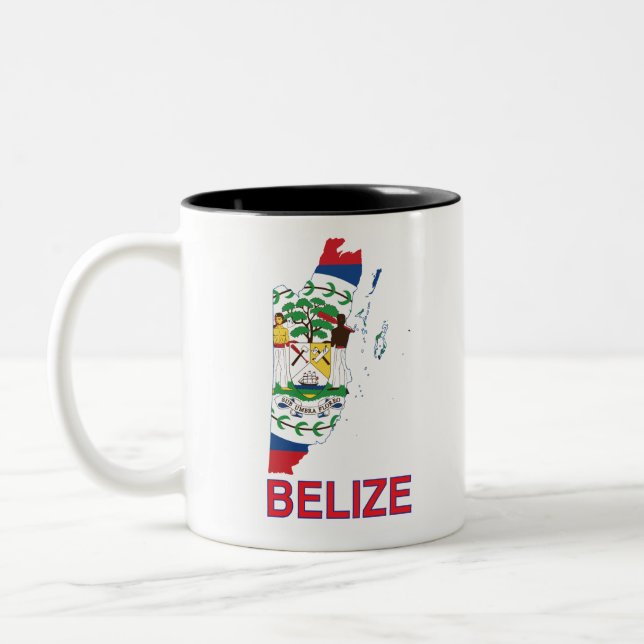 Tasse 2 Couleurs Carte du Belize (Gauche)
