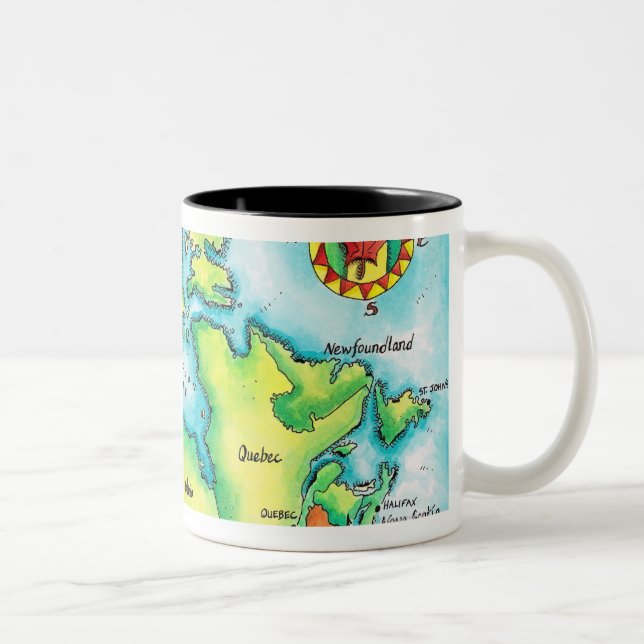 Tasse 2 Couleurs Carte du Canada (Droit)