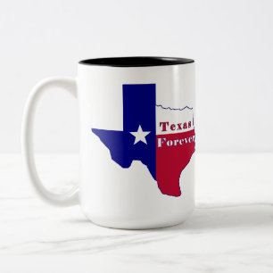 Tasse 2 Couleurs Carte du drapeau Texas Forever