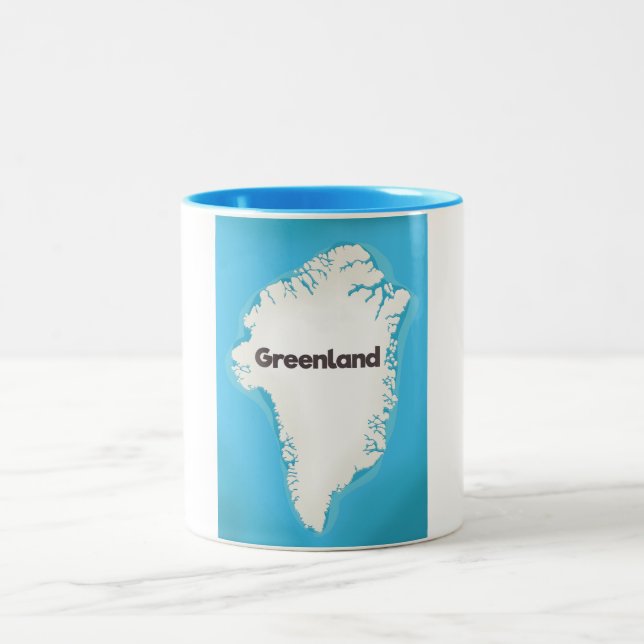 Tasse 2 Couleurs Carte du Groenland (Centre)
