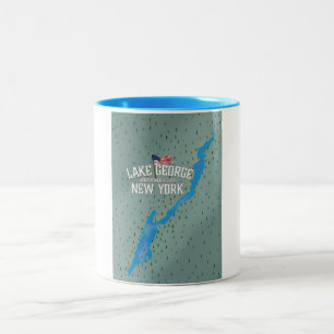 Tasse 2 Couleurs Carte du lac George New York