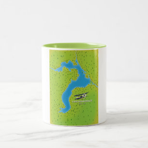 Tasse 2 Couleurs carte du lac pend idaho Lake