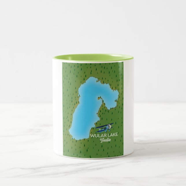 Tasse 2 Couleurs Carte du lac Wular en Inde (Centre)