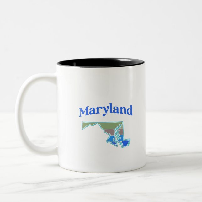 Tasse 2 Couleurs Carte du Maryland (Gauche)
