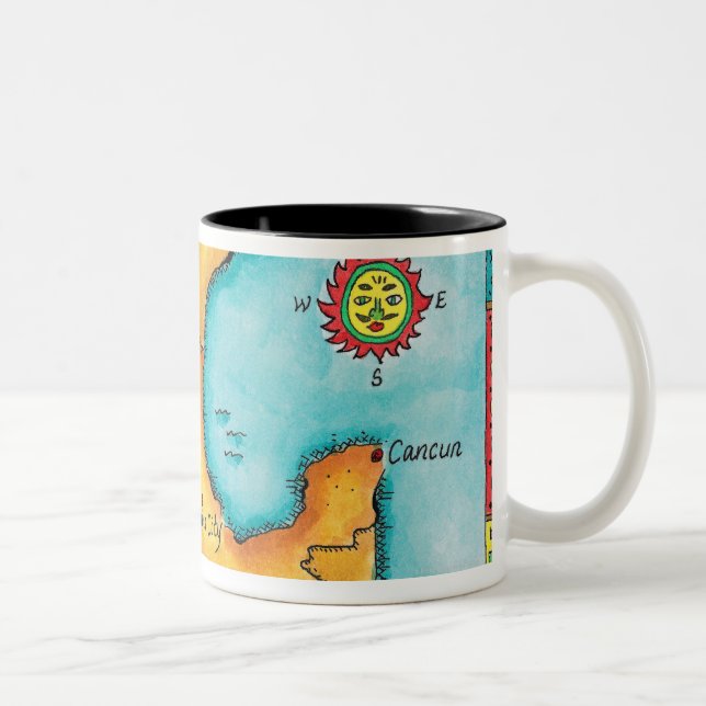 Tasse 2 Couleurs Carte du Mexique (Droit)