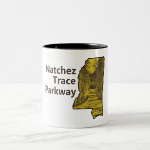 Tasse 2 Couleurs Carte du Mississippi Natchez Trace Parkway