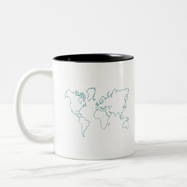 Tasse 2 Couleurs Carte du monde (Gauche)