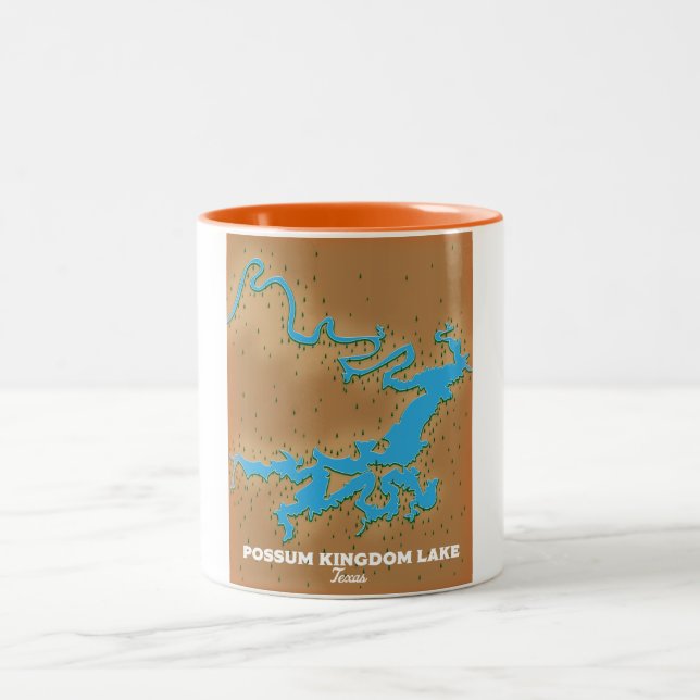 Tasse 2 Couleurs Carte du Royaume Possum Texas (Centre)