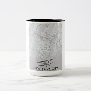 Tasse 2 Couleurs Carte du style Vintage de New York