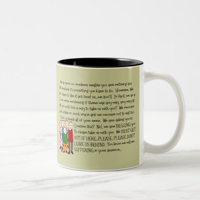 Tasse 2 Couleurs Carte hilare de retraite--De la bande ! (Droit)