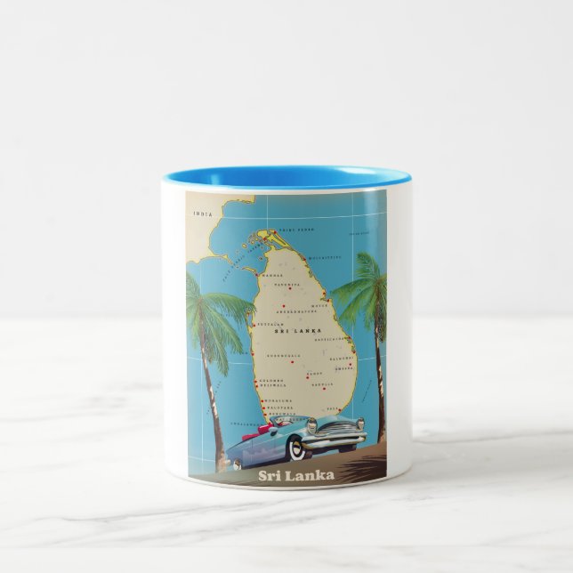 Tasse 2 Couleurs Carte illustrée de Sri Lanka (Centre)