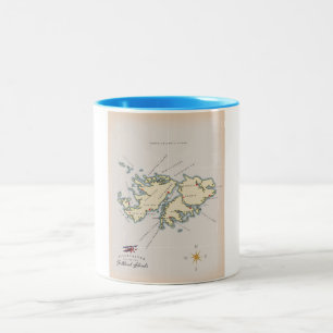 Tasse 2 Couleurs Carte illustrée des îles Falkland.