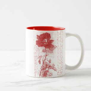 Tasse 2 Couleurs Carte postale Rose rouge