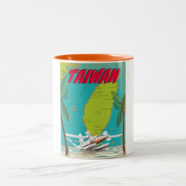 Tasse 2 Couleurs Carte Taiwan (Centre)