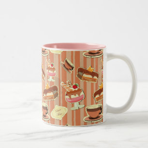 Tasse 2 Couleurs Carte vintage avec un dessert de fraise