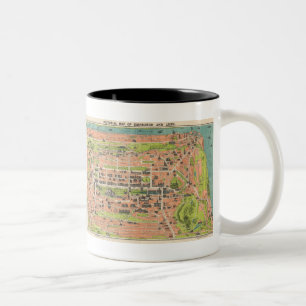 Tasse 2 Couleurs Carte vintage d'Edimbourg Ecosse (1935)