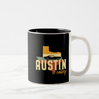 Carte vintage Retro Austin Texas TX USA City