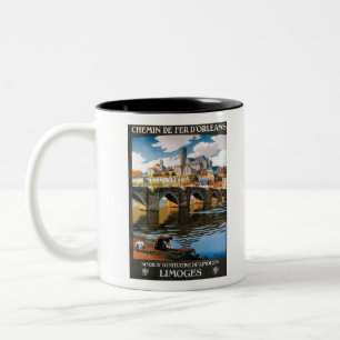 Tasse 2 Couleurs Cartel vintage de voyage limoges