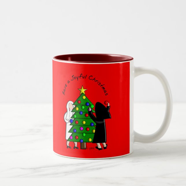 Tasse 2 Couleurs Cartes et cadeaux de Noël catholiques d'art de (Droit)