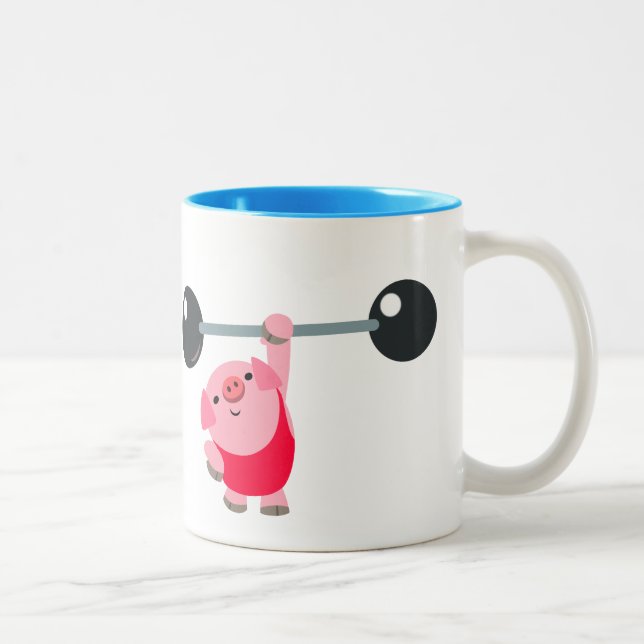 Tasse 2 Couleurs Cartoon de levage de poids mignon (Droit)