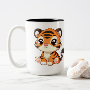 Tasse 2 Couleurs Cartoon de tigre petit bébé mignon