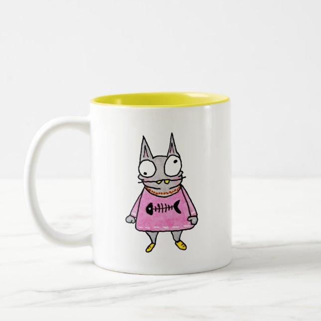 Tasse 2 Couleurs Cartoon Kitten (Gauche)