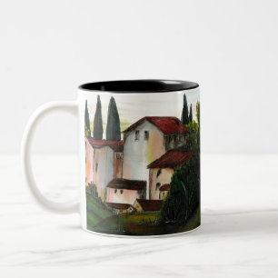 Tasse 2 Couleurs Casa de Pueblo Dibujo Toscane Italie Campagne