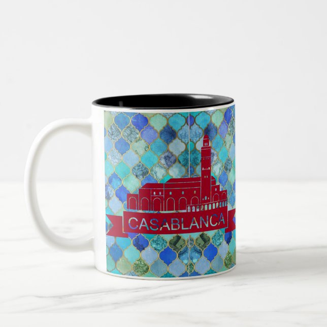 Tasse 2 Couleurs Casablanca Maroc Souvenir (Gauche)