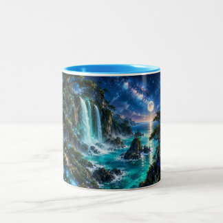 Tasse 2 Couleurs Cascade Fantastique Magique sur la Côte Océanique 