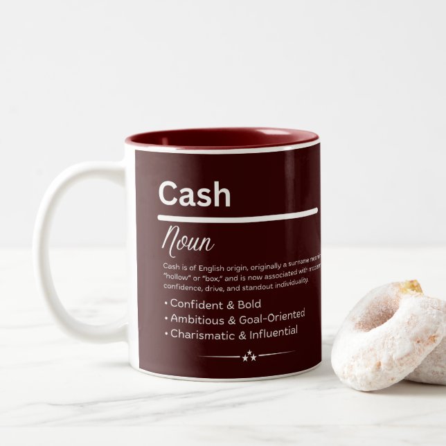 Tasse 2 Couleurs Cash Personalized Name (Avec donut)