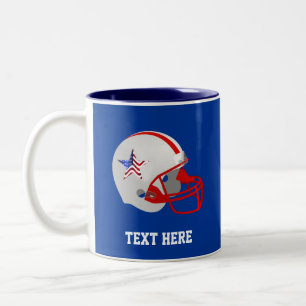 Tasse 2 Couleurs Casque de football américain sur fond bleu