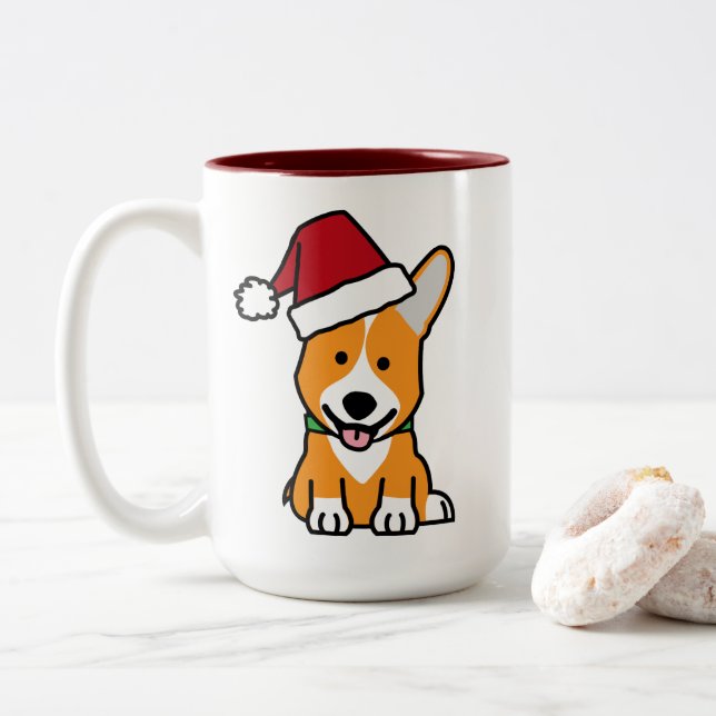 Tasse 2 Couleurs Casquette de Père Noël de Noël de Gallois de (Avec donut)