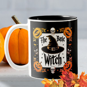 Tasse 2 Couleurs Casquette de sorcière Halloween Black Bat Spider p