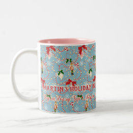 Tasse 2 Couleurs Casse-noisette bleu ciel fantaisiste et canne à bo