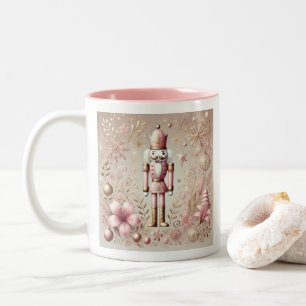 Tasse 2 Couleurs Casse-noisette Élégant Rose et Or Pâle Fantaisiste
