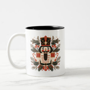 Tasse 2 Couleurs Casse-noisette rétro avec cannes de bonbon et verd