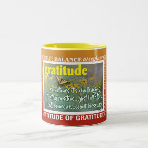 Tasse 2 Couleurs casse-tête d'inspiration de gratitude