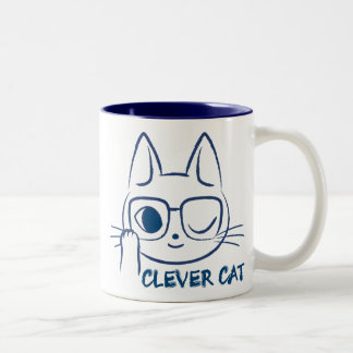 Tasse 2 Couleurs CAT INTELLIGENT (bleu)