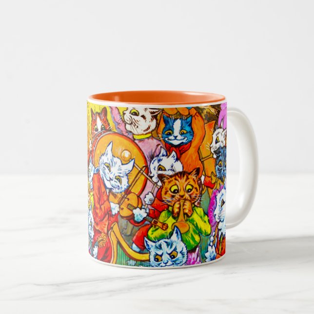 Tasse 2 Couleurs Cat Musical Band (Devant droit)