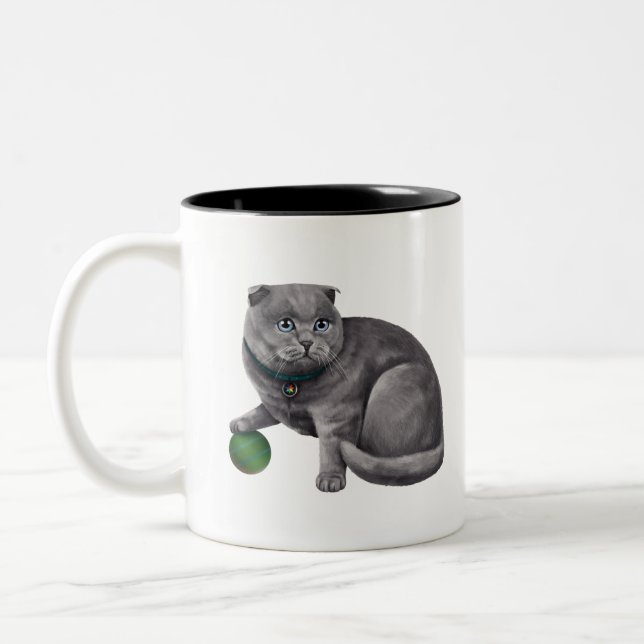 Tasse 2 Couleurs CatFans - pli d'écossais (Gauche)