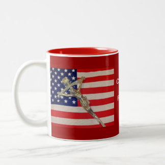 Tasse 2 Couleurs Catholiques pour le drapeau papal des Etats-Unis